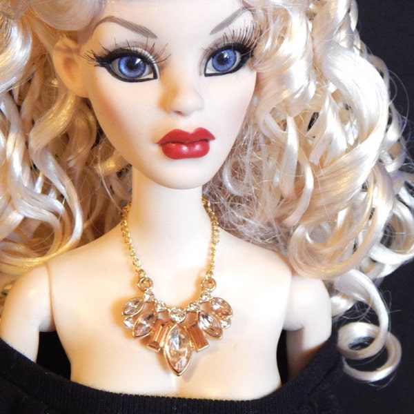 BJD ball joint doll necklace - Peach Ice - miniature jewelry for Unoa slim mini, Evangeline, Parnilla, Tyler, MSD - tiny necklace