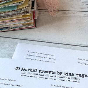 80 Cut & Paste Journal Prompts Printable