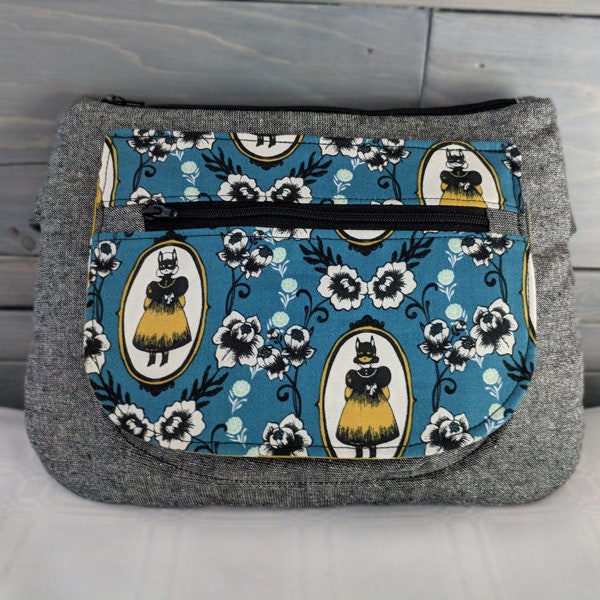 Halloween Themed Girl in Fox Mask Ophelia Blue Orchid Waist/Sling Bag Fanny Pack