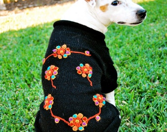 Dog sweater - Black-Magic-Alpaca sweater with eye-catching details