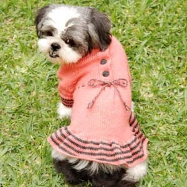 Dog Dress - "Chami" a romantic style made of alpaca wool