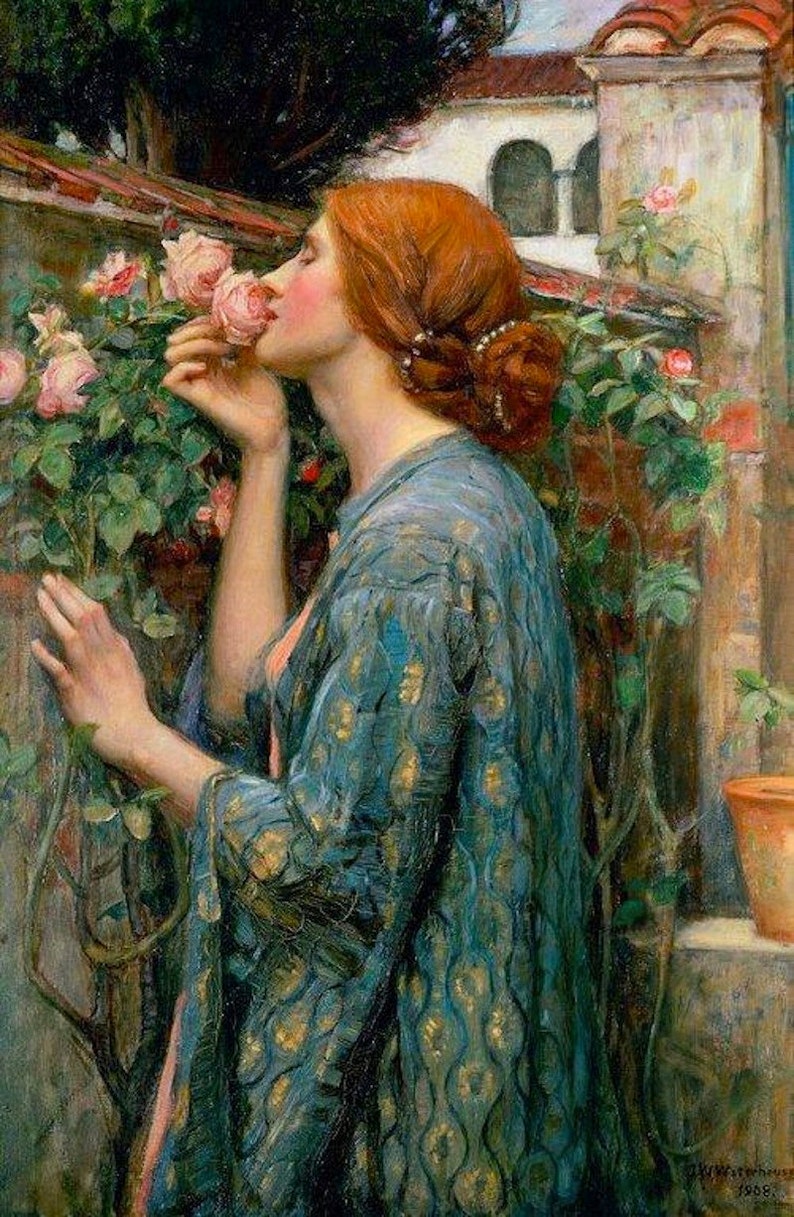 Soul of the Rose Waterhouse Art 8x10 Handmade Fabric Block Get 1 FREE Buy 2 Pillows /& Wall Art Great for Quilting
