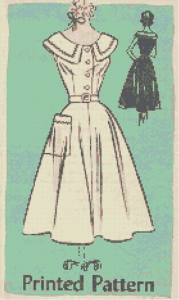 Dress Pattern Retro PDF CrossStitch Pattern Etsy