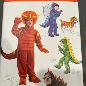 Simplicity Costumes Pattern 1765 Child's and Dog Dinosaur