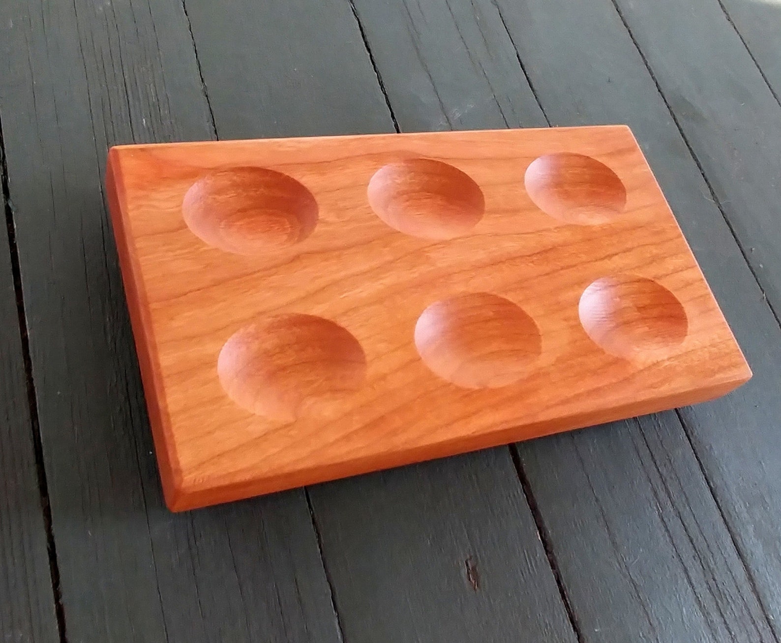 Half Dozen Wood Deviled Egg Tray Egg Platter Deviled Egg Etsy