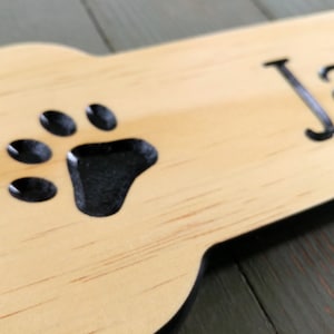 Personalized Wood Dog Bone Sign, Custom Kennel Decor