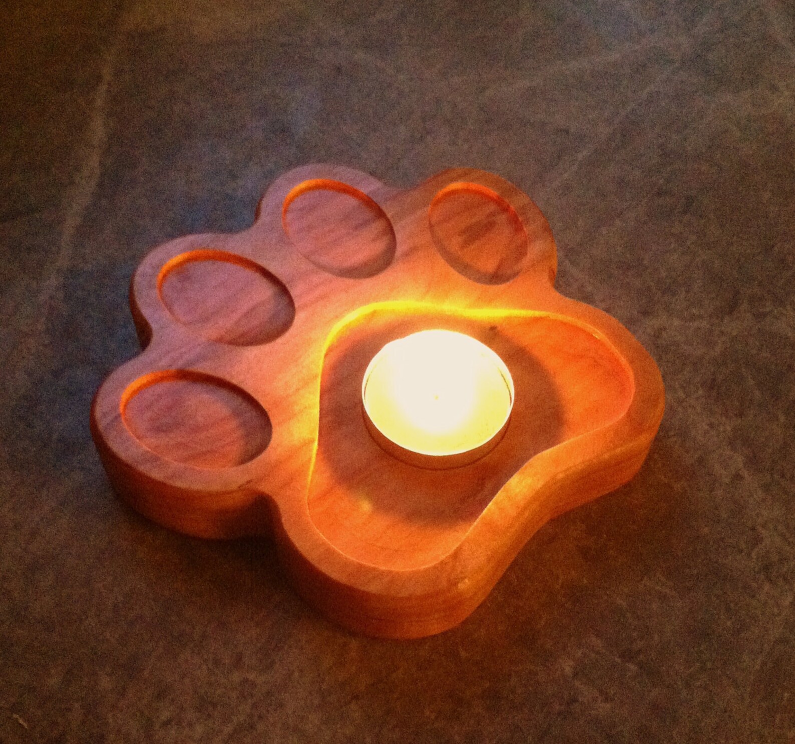 Dog Paw Candle Holder Dog Tea Light Holder Carved Wood Dog Etsy