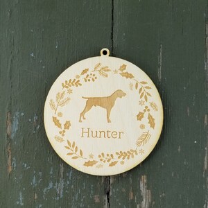 German Short Haired Pointer Ornament, GSP Christmas Ornament, Pet Ornament, Personalized Wood Ornament, Engraved Ornament,  FREE SHIPPING