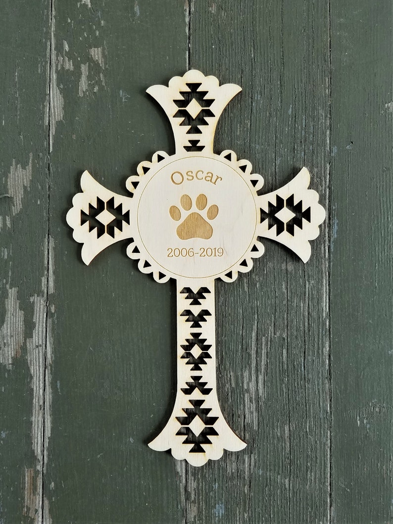 Personalized Dog Memorial Cross Custom Dog Name Memorial Pet Etsy