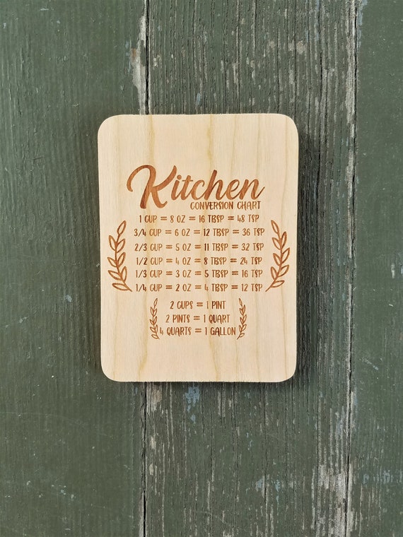 Kitchen Conversion Chart Magnet, Kitchen Measuring, Equivalent