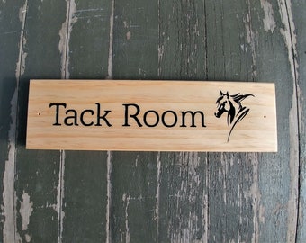 Horse Tack Room Barn Sign, Wood Horse Sign, Tack Sign for Stable or Ranch
