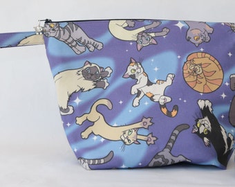 Sweater knitting bag | sweater storage bag | large project bag | cats project bag | zipped bag