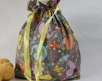 Sweater project bag | cats knitting bag | large knitting bag | project bag | craft storage bag | yarn bag