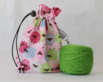 Small project bag | Sheep project bag | Sheep bag | Sheep knitting bag | Crochet bag | Yarn storage bag | Craft bag