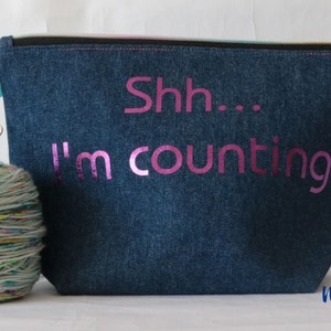 Denim Project Bag: Zipped Knitting & Crochet Storage Pouch