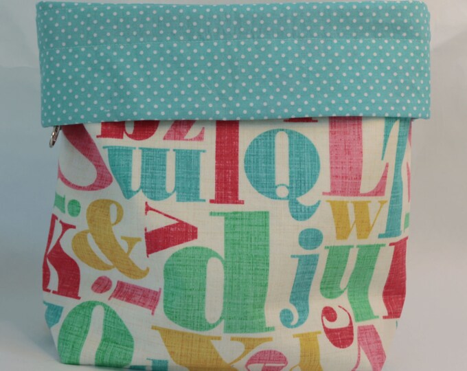 Typeset Cotton Project Bag: Medium Knitting, Crochet, or Shawl Bag