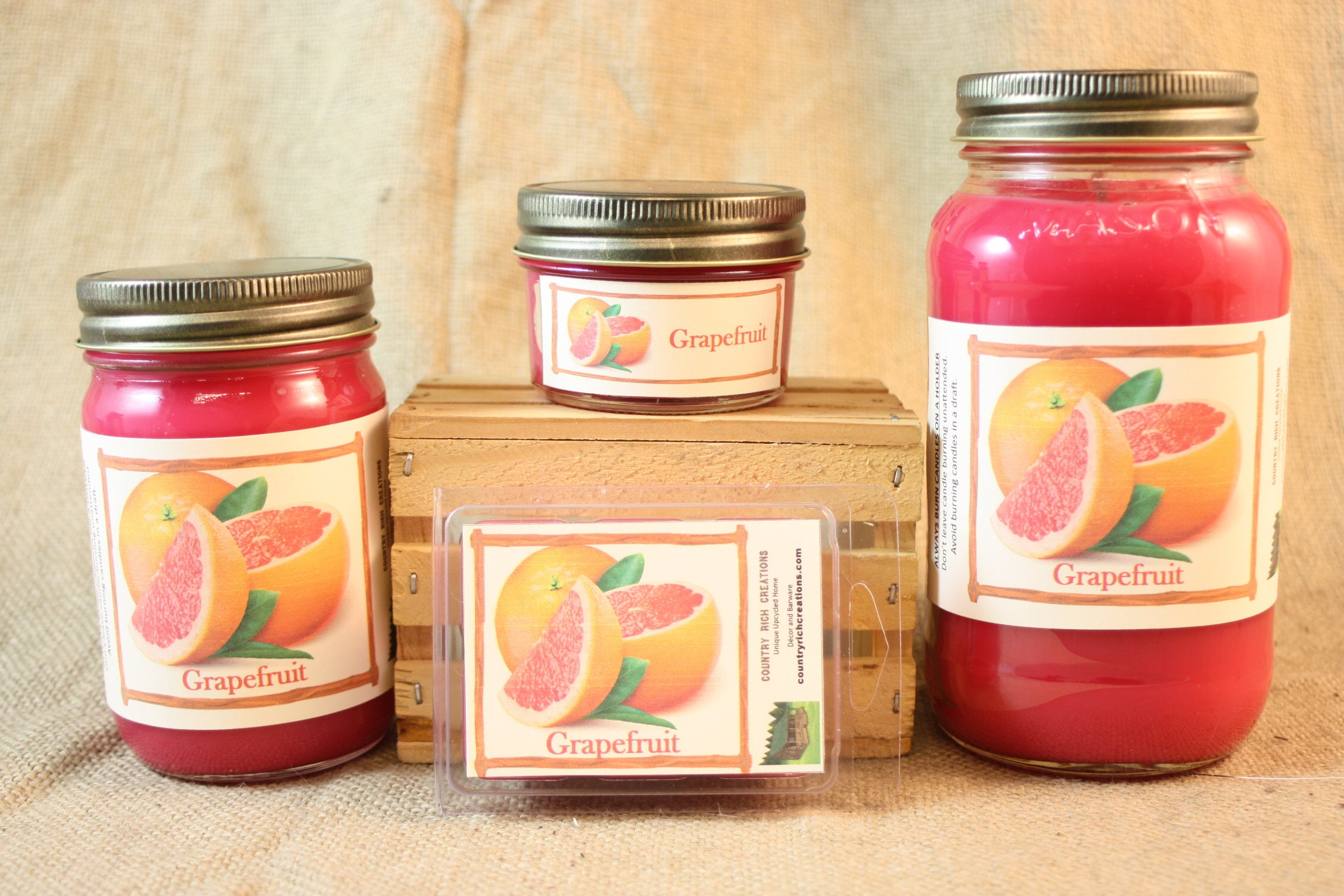 Grapefruit Scent Candles and Wax Melts Fruit Scent Candle Etsy