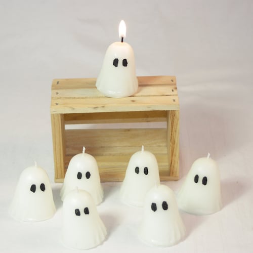 Votive Ghost Candle, Halloween Ghost Decoration, Cute Votive Candles For Fall Decor, Halloween Candle, Set of 3