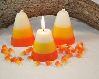 Candy Corn Candle Scented in Sweet Candy Corn, Halloween Candle, Fall Home Decor, Halloween Decoration, Wax Fake Food, Great Fall Gift
