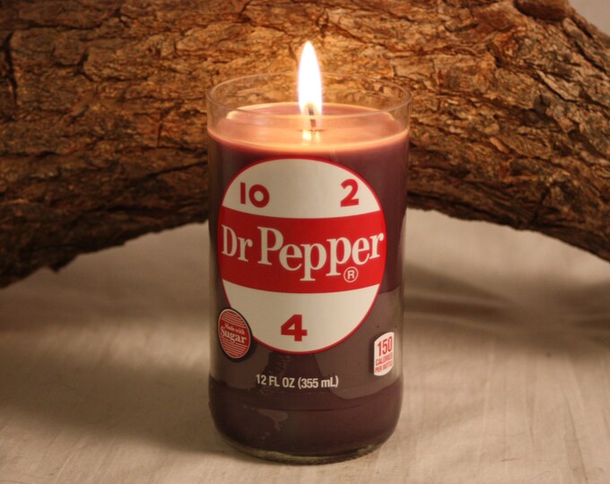 Upcycled Dr Pepper Soda Bottle Candle Scented in Dr Pepper Etsy