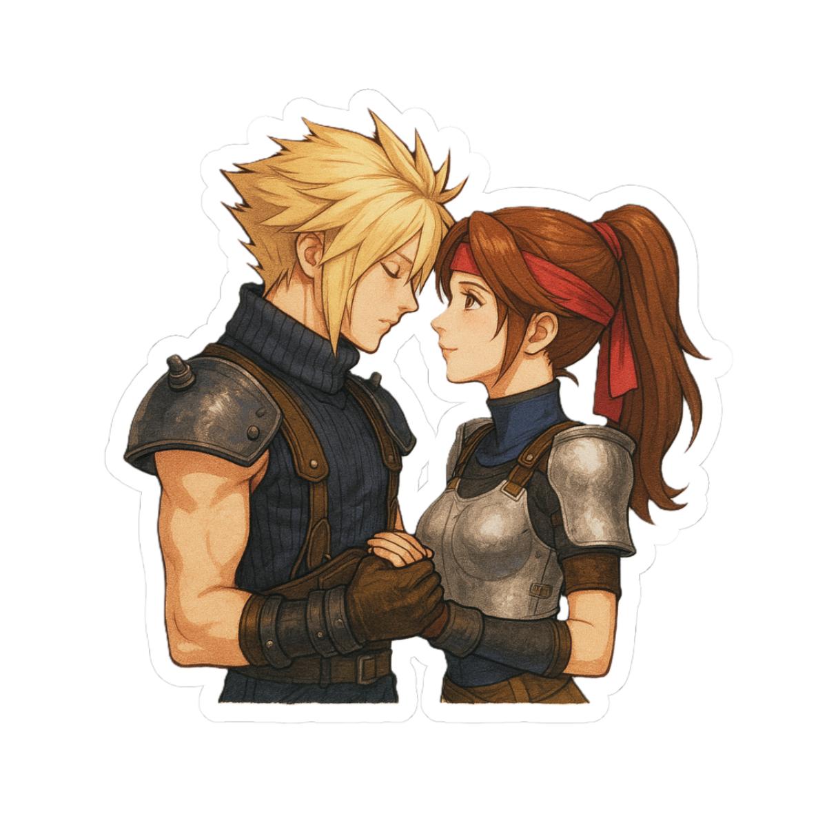 Final Fantasy VII Cloud & Jessie Kiss-Cut Stickers, Gaming Stickers, Anime Decor, Accessories, Gamers, Video Game Merchandise, FFVII, FF7