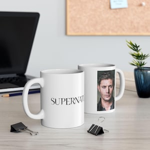 Supernatural Dean Winchester, Jensen Ackles, Ceramic Mug TV Show Collectible, Geeky Gift for Fans, Supernatural Logo Drinkware