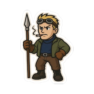 Stickers Cid de Final Fantasy VII Kiss-Cut - Parfaits pour les ordinateurs portables, les journaux, les bouteilles d'eau, les cadeaux et les objets de collection, ambiance vintage cool