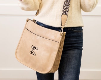 Bolsos cruzados Callisa de piel vegana, correa de leopardo, bolsos de boutique minimalistas y modernos, cierre de cremallera, regalos de lujo personalizados con monograma