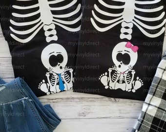 PNG Mamá con esqueleto Bebé Niño Niña Gemelos Diseño de Halloween ARCHIVO DIGITAL