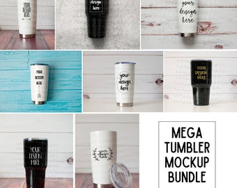 Mega Tumbler Mock Up Bundle • 8 JPEG Images • JPEG FILES • Instant Download • Mockup