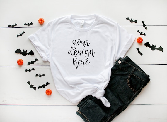 H6 Halloween Bundle Bella Canvas 3001 Unisex White Mock Up Etsy
