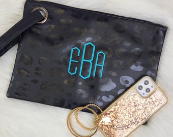 DANI Onyx Black Clutch, Everyday Clutch, Vegan Handbag, Luxury Bags, Personalized Tote, Embroidered Bag, Monogram Clutch, Minimalist Bag