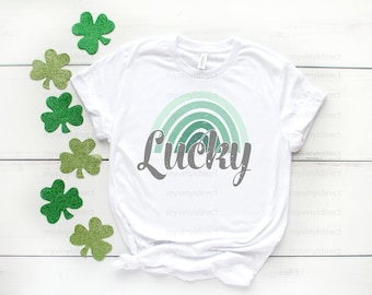 Retro Lucky Rainbow PNG | St. Patrick's Day Clipart (Digital Download)