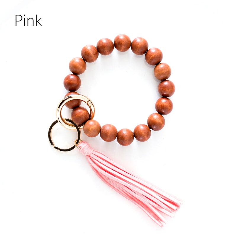 Wooden Key Ring Bracelet FREE SHIPPING Megasale Tassel Etsy