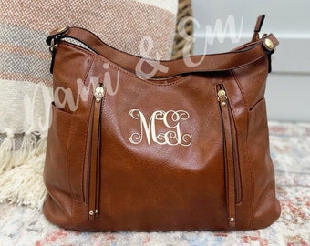 Bolso TATUM, piel vegana, bolso de moda, bolso boutique, monograma personalizado, bolso bordado, bolso único, bolso de lujo de moda