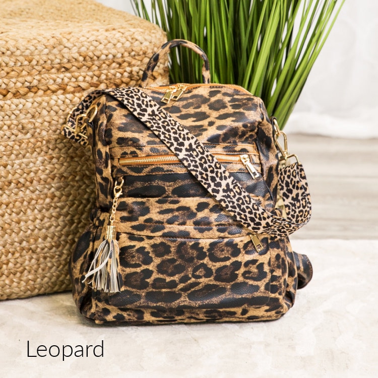 Madi Convertible Bag Leopard Strap 