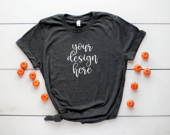 Maqueta de Halloween Bella Canvas 3001 / Camiseta unisex blanca (Descarga digital)