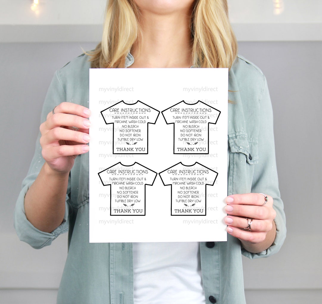 T Shirt Care Instructions Printable File • 1 Design • PDF • Print File ...