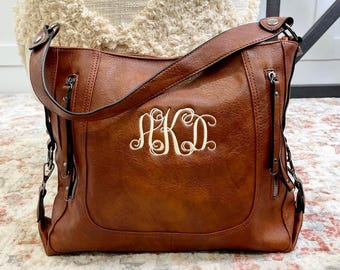 Bolso de cuero vegano ACTUALIZACIÓN DE MONOGRAMA GRATIS Monedero de moda Bolso de boutique Monedero Bolso de cuero con monograma Bolso personalizado Bordado