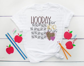 100 Days School Design • Teacher, Student Cut File (PNG, Digital Download)