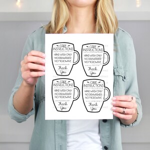Mug Wash Care Instructions Printable File • 1 Design • PDF • Print File • Instant Download