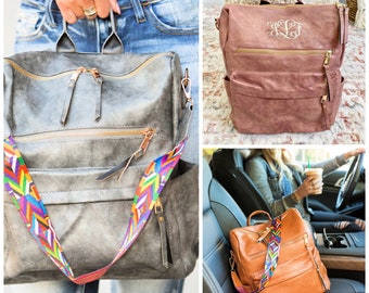 MELEA Convertible Bag, Backpack Handbag, Vegan Leather 