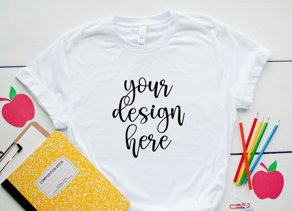 Style 5 Back To School Bella Canvas 3001 Unisex Mock Up Short Etsy