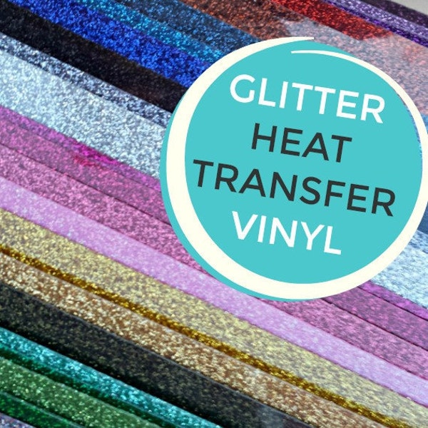 Siser Glitter T Shirt Heat Transfer Vinyl Sheets • Iron On Heat Press • HTV • DIY Silhouette Craft Cutter • Vinyl by Sheet • 12in x 19.75 in