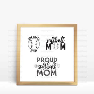 Pliki cyfrowe Softball Mom • 3 projekty • Wektor • Plik do cięcia • svg • eps • ai • Natychmiastowe pobieranie • Zrób to sam