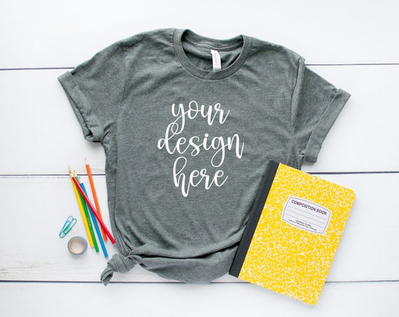 Style 9 Back To School Bella Canvas 3001 Unisex Mock Up Short Etsy