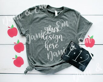 Bella Canvas 3001 Mockup | Back to School Flatlay (Digital Download)