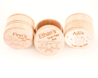 Caja de madera personalizada para el Hada de los Dientes, recuerdo grabado