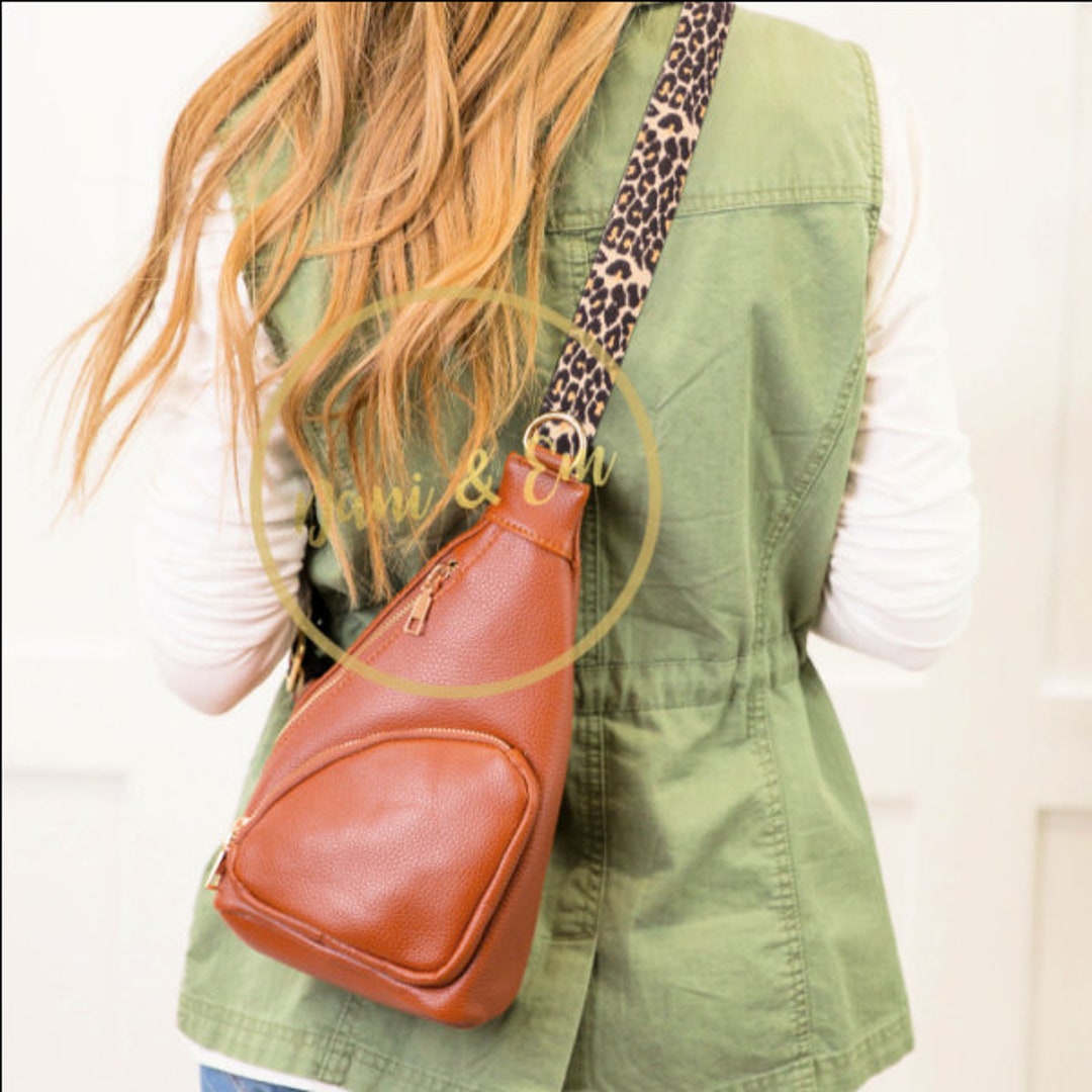 REMY Vegan Leather Sling Crossbody Bag Animal Strapminimalist Trendy