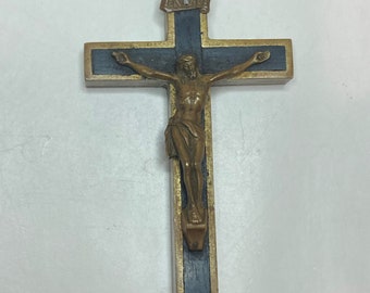 German Brass and Ebony Crucifix with Opening Back